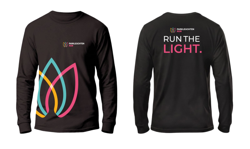 Longsleeve des Parkleuchten RUN, Vorder- und Rückseite
